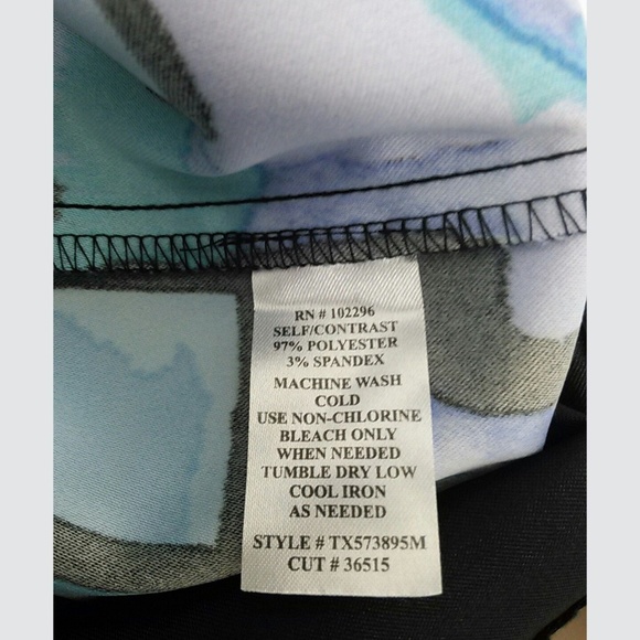 Connected Apparel Dress Geo Teal Purple Sleeveless - Picture 4 of 4